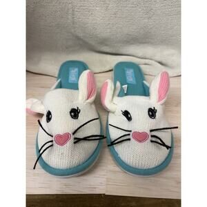 Nick & Nora L XL 8-10.5 Easter Sock Bunny Rabbit Slippers Slip On House Shoes